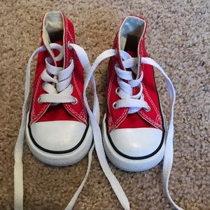 Infant red high top converse