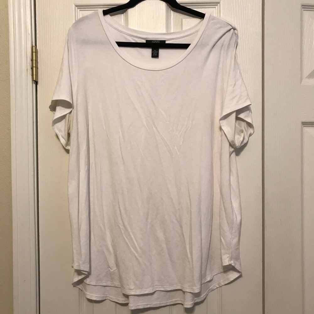 Alfani High-Low Tshirt--Cream--3X