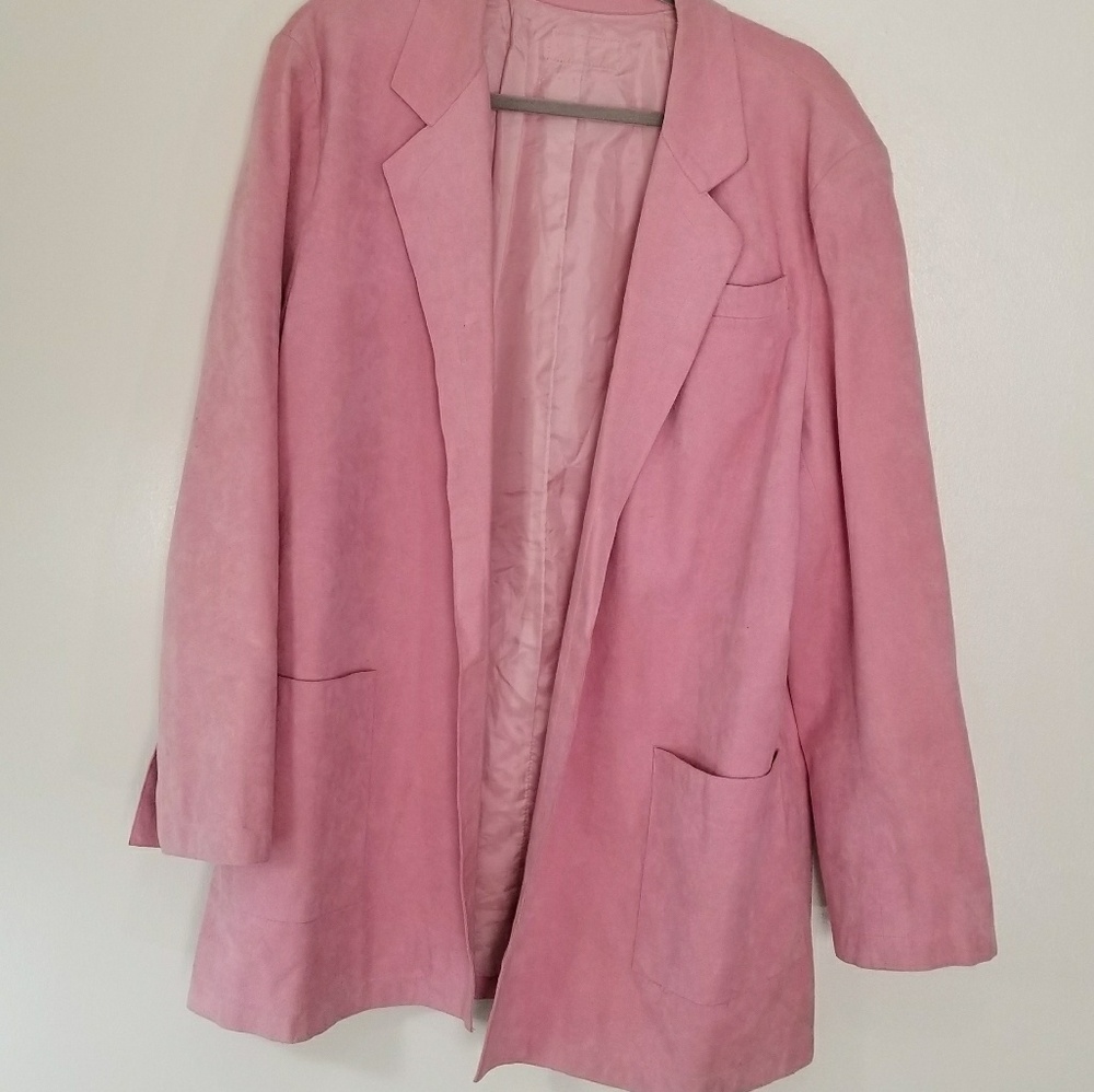 Vintage Blush Pink Suede Jacket