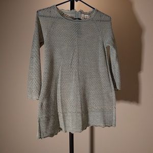 Mint green crochet sweater from Anthropologie