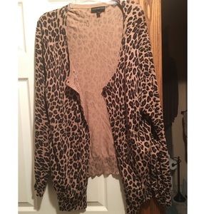 Lane Bryant leopard button down sweater