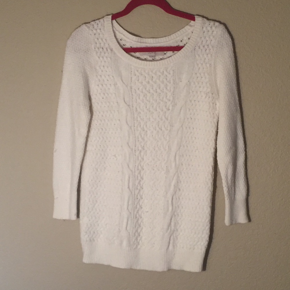 Loft white knitted sweater