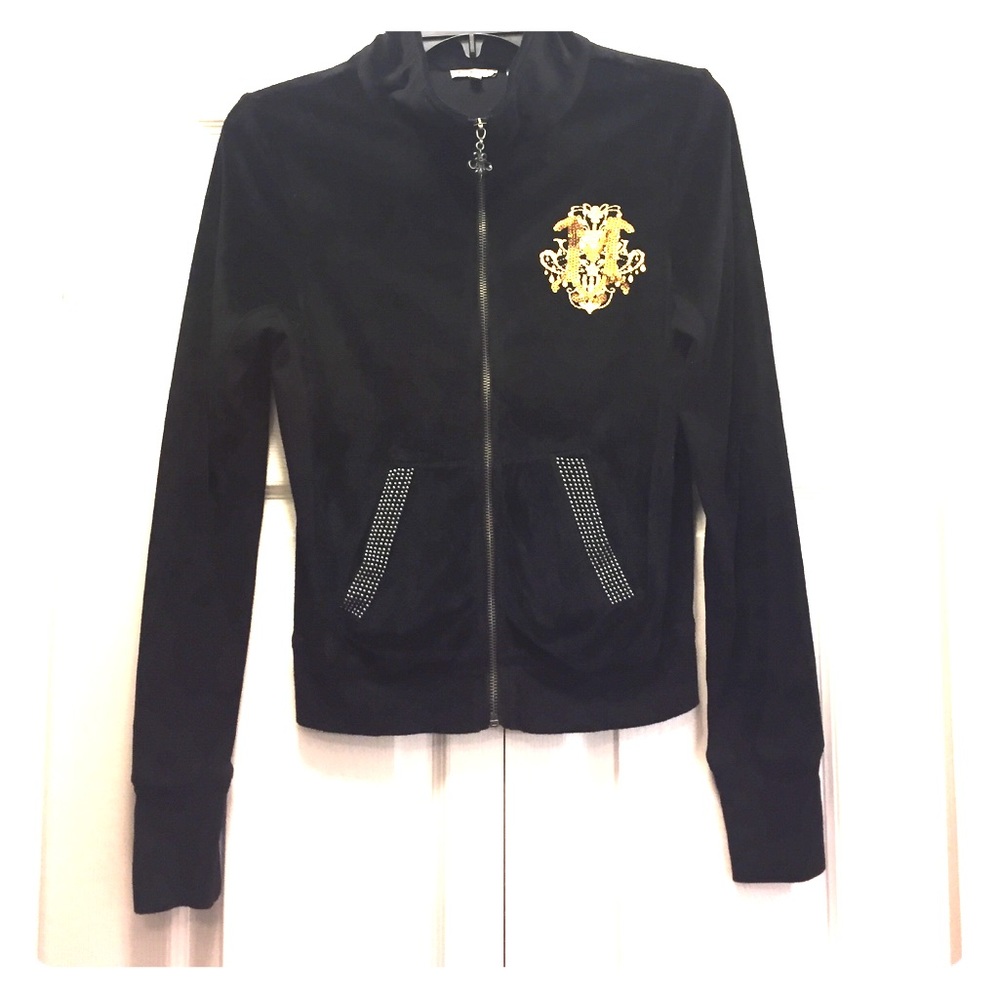 Girls Miss Me Velour Zip Up Jacket