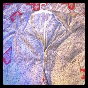 EUC cream/black Loft tweed jacket sz 10