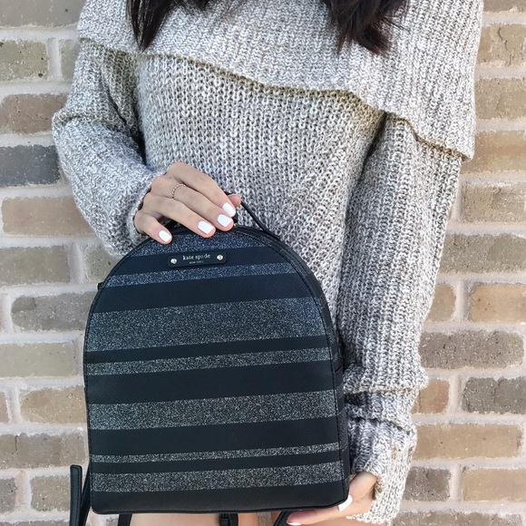 Kate Spade Haven Lane sammi packback stripe black - Picture 7 of 7