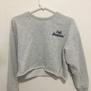 Grey crop sweater