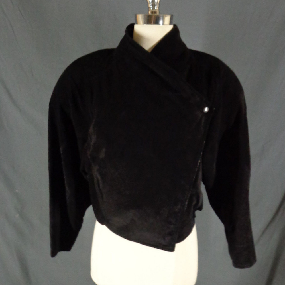 Vintage Womens Black Suede Leather New Wave Jacket