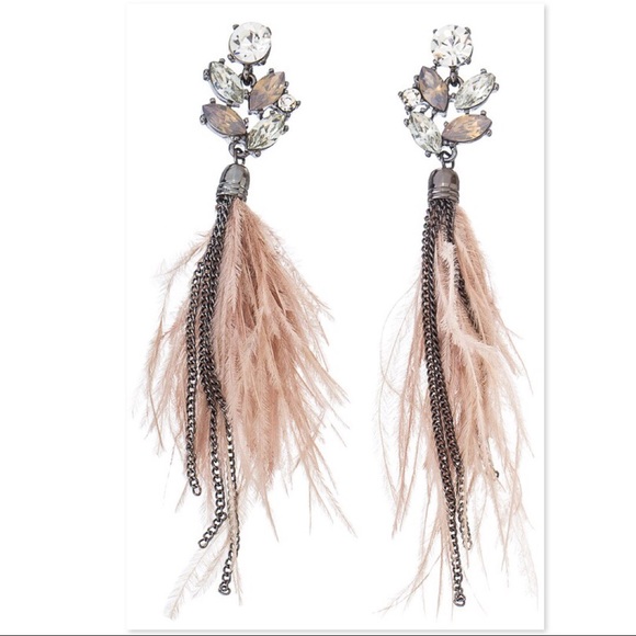 FEATHER STATEMENT EARRINGS (A11) - Picture 4 of 4