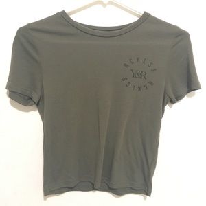 Army green wreck less pacsun tee