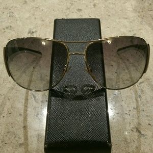 Authentic Prada Aviator Sunglasses w/ Case & Wipe