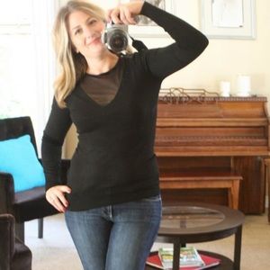 Stitch Fix THML mesh vneck sweater.