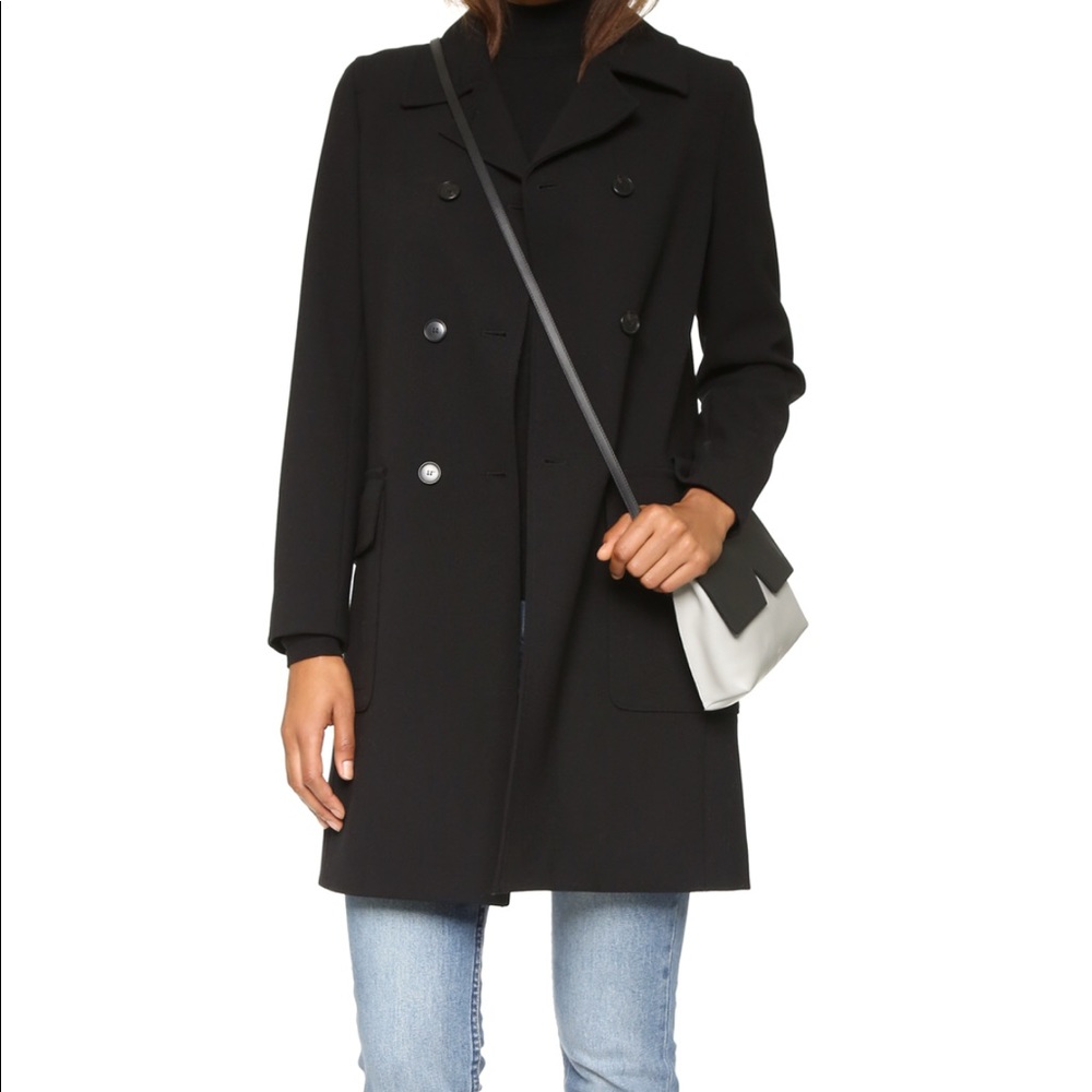 Black wool pea coat by Theory sz L