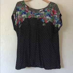 Anthropologie Odille printed short sleeve blouse
