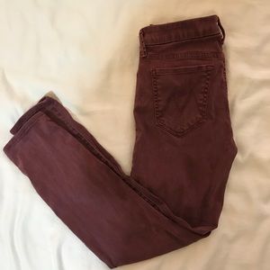 Mother denim maroon skinny jeans The Looker 28