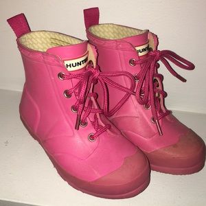 Girls Pink Short Hunter Rain Boots