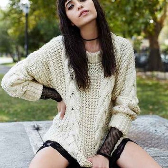 Unif x UO Cream Cozy Knit Reverb Sweater - Picture 3 of 3
