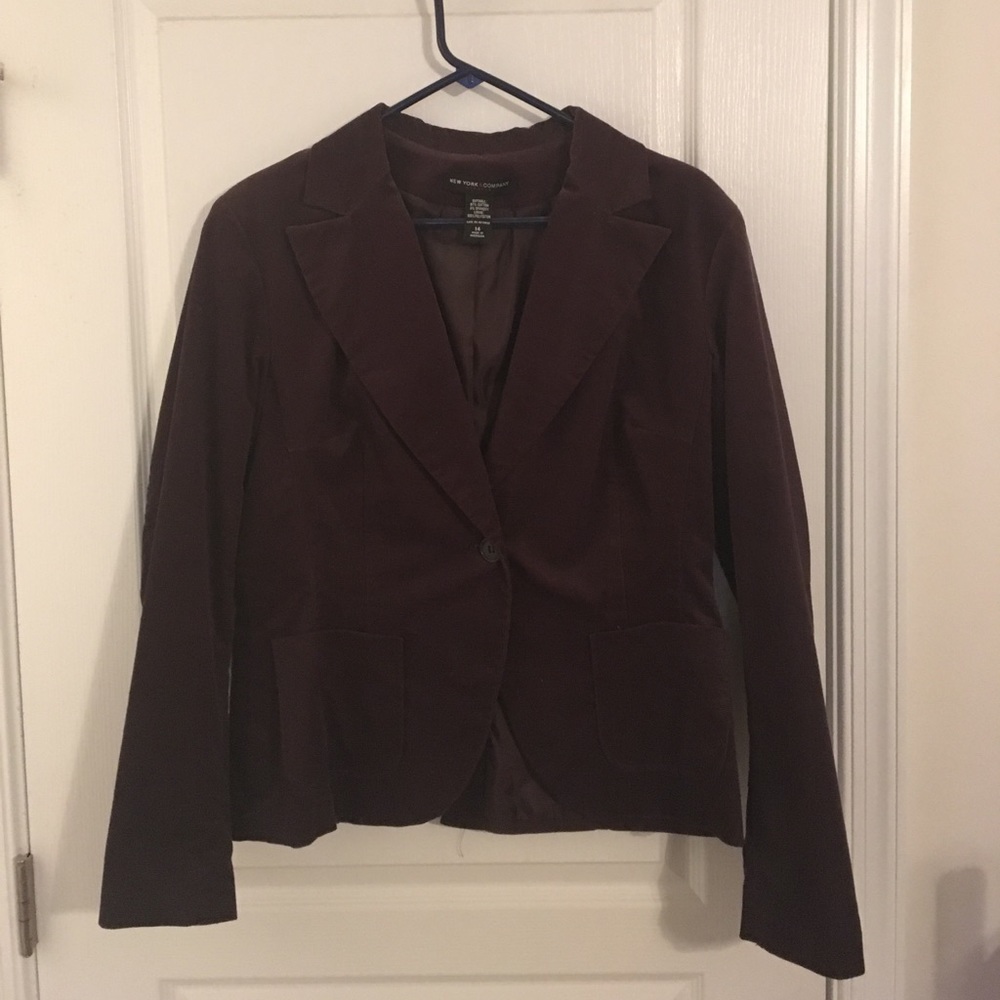 Brown suede-feel single button jacket - Picture 1 of 1