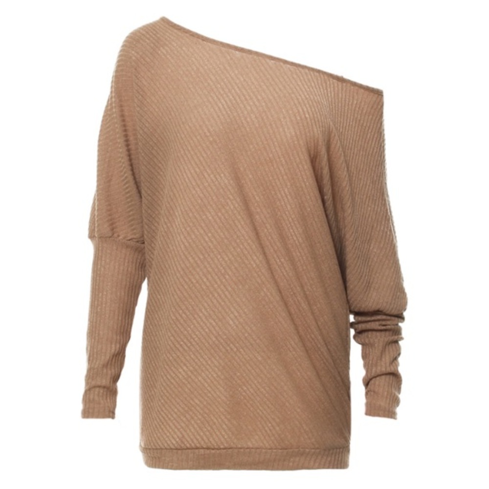 ๐ฅ SALE Off Shoulder Loose Ribbed Knit Sweater Top - Picture 2 of 2