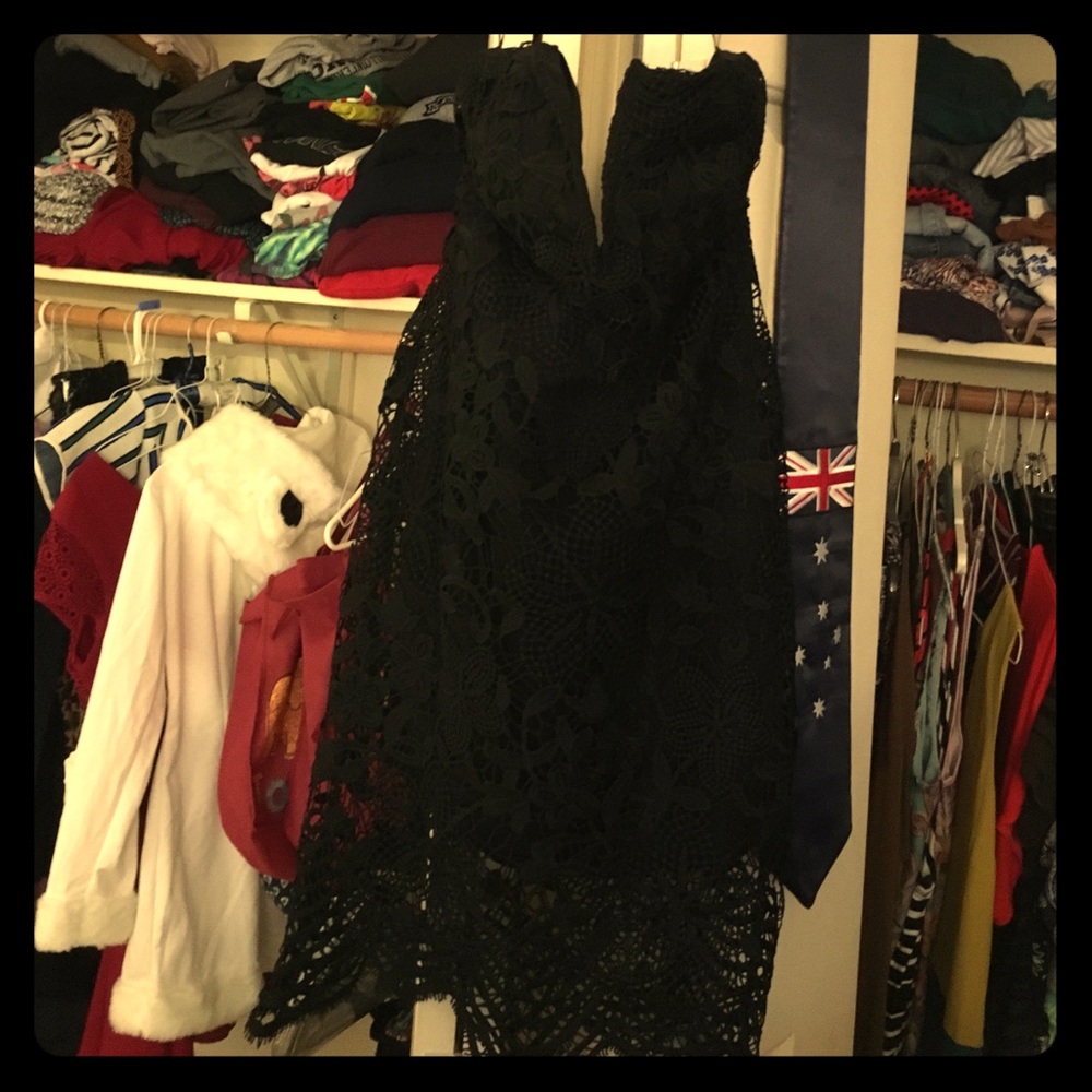 Never worn forever21 black lace evening dress