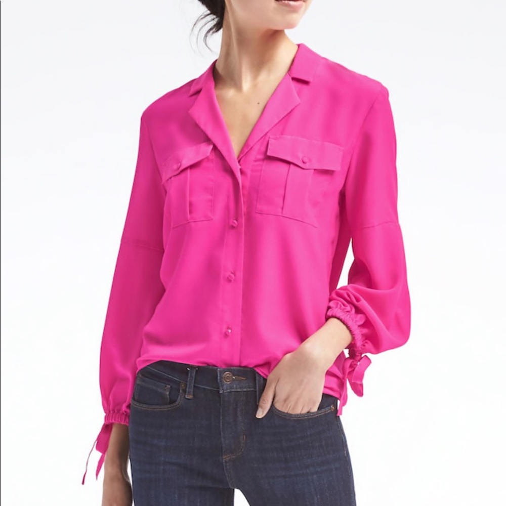 Easy fit poet sleeve shirt from Banana Republic!