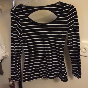 Small Black with white stripes with open back