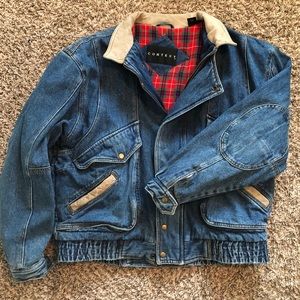 Vintage Denim Bomber Motorcycle Leather Jacket