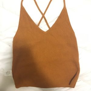 Knitted orange tank top from pacsun
