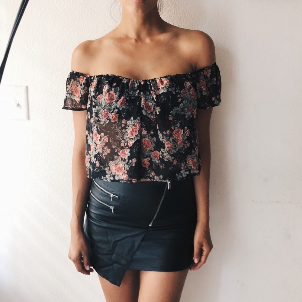 Top and skirt pleather skirt