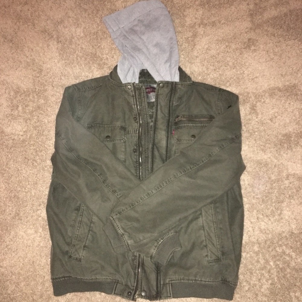 Levi’s Army Green Jacket Removable Hood