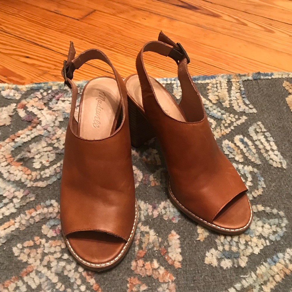 Madewell Peep toe sling backs