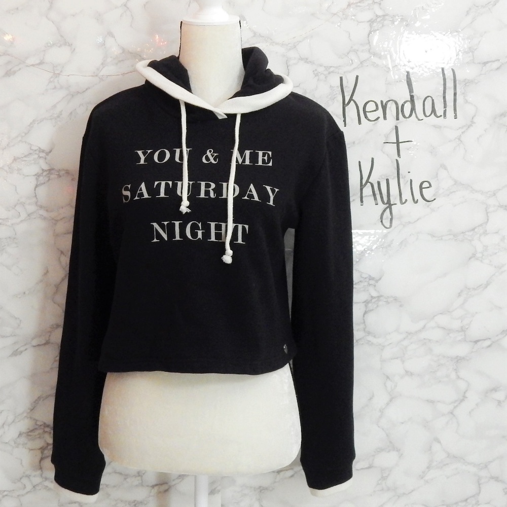 Kendall+Kylie Hooded Cropped Sweatshirt