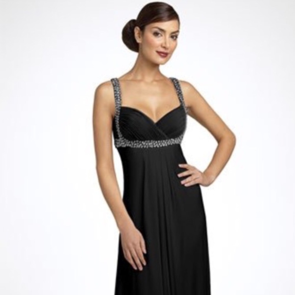 Stunning formal evening gown with rhinestones