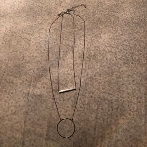 Circle and line necklace