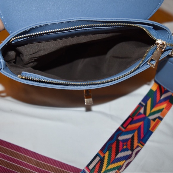 Bags Blue Leather Purse With Interchangeable Strap Poshmark