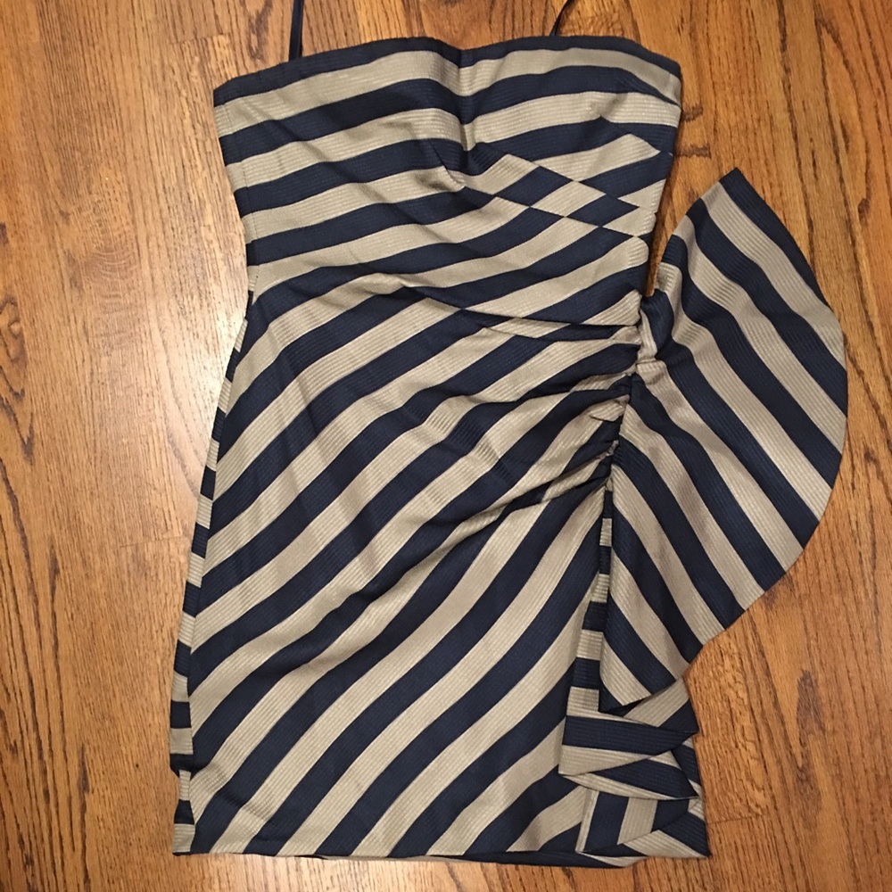 Beautiful BCBG strapless dress with ruffle