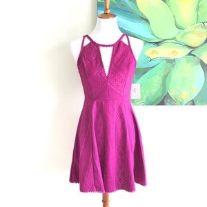 Free people fuschia cutout Miss Connections dress