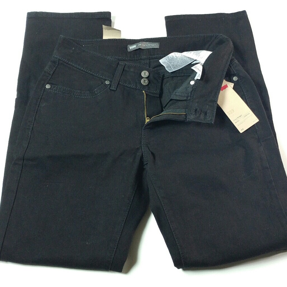 LEVI'S 529 CURVY STRAIGHT BLACK JEANS