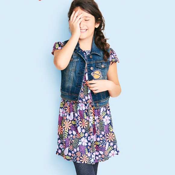New CAT & JACK Girl's Floral Dress sz XL 14/16 - Picture 4 of 4
