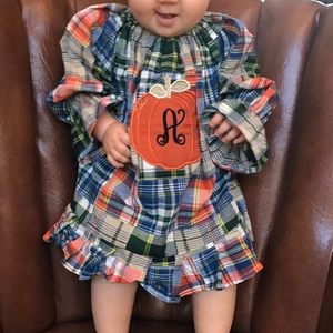 Pumpkin Initial A dress 12M