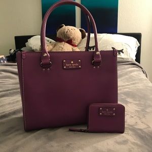 Kate Spade Purple Wellesley Quinn Purse Set