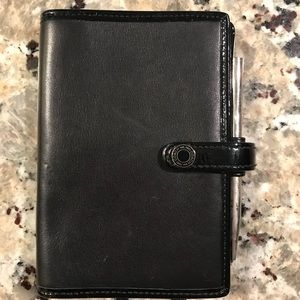 Coach black leather calendar cover