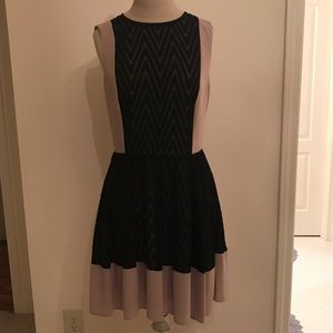 Nude and black dress