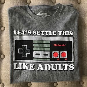NWOT Nintendo Let’s Settle This Like Adults Shirt