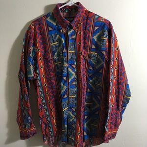 Vintage Wrangler Patterned Long Sleeve Button Up