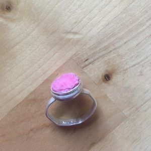 Unpolished Ruby and Sterling Silver Ring