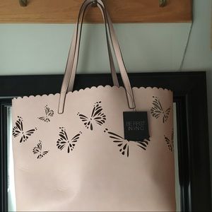 Dusty pink butterfly tote bag NWT