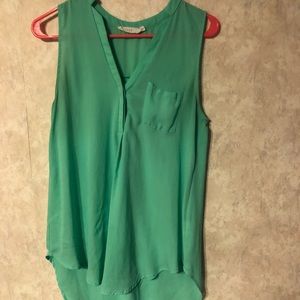 Green hi low tank top