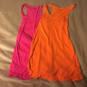 J. Crew (Hi-line) orange and pink tank tops