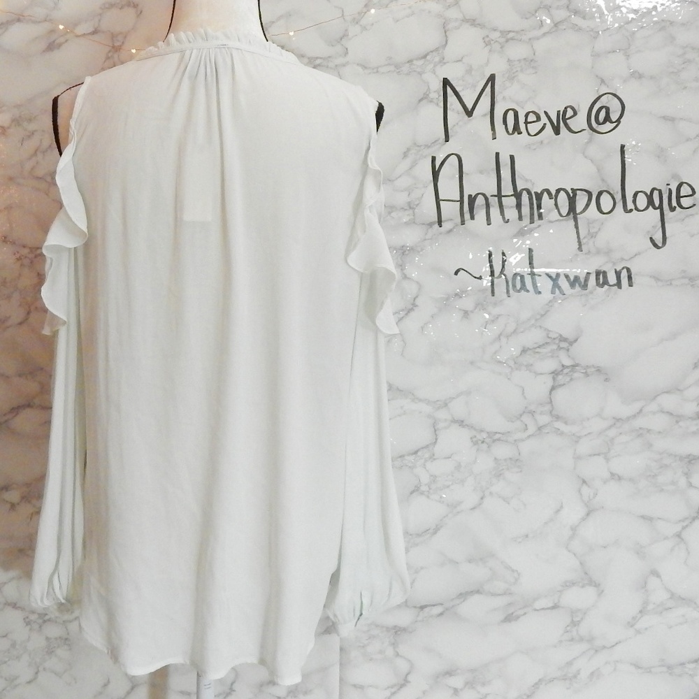 Maeve Ruffled Open Shoulder Surplice Top - Picture 6 of 6