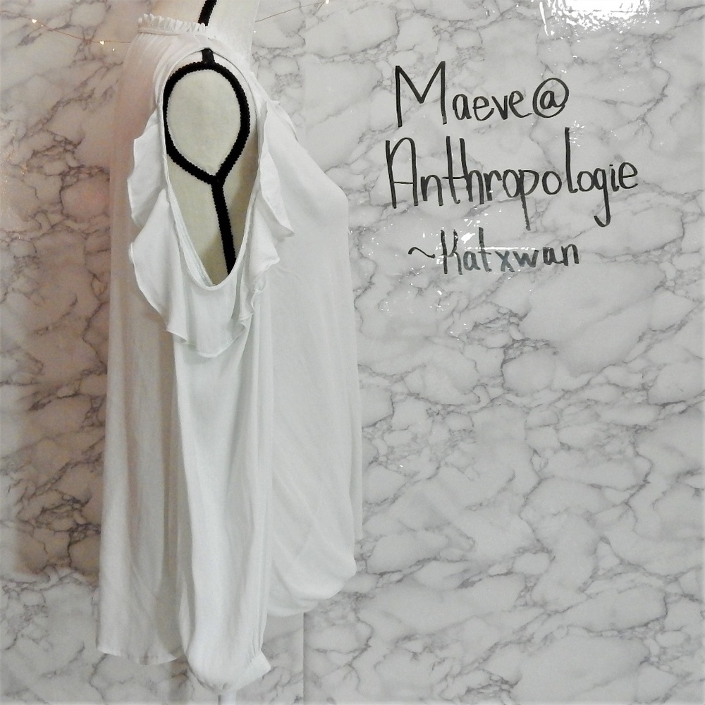 Maeve Ruffled Open Shoulder Surplice Top - Picture 5 of 6